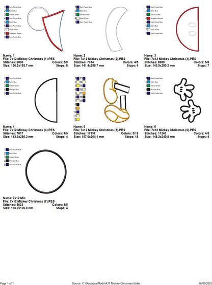 Mickey Christmas Door Hanger – ITH Project – Machine Embroidery Design