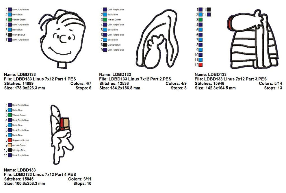 Linus – ITH Project – Machine Embroidery Design – DooBeeDoo Machine ...