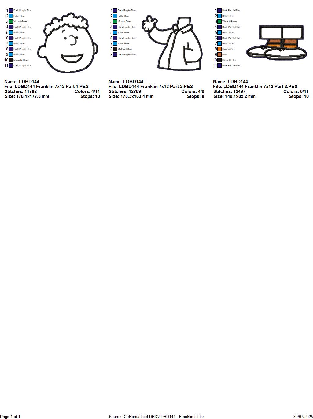 Franklin – ITH Project – Machine Embroidery Design