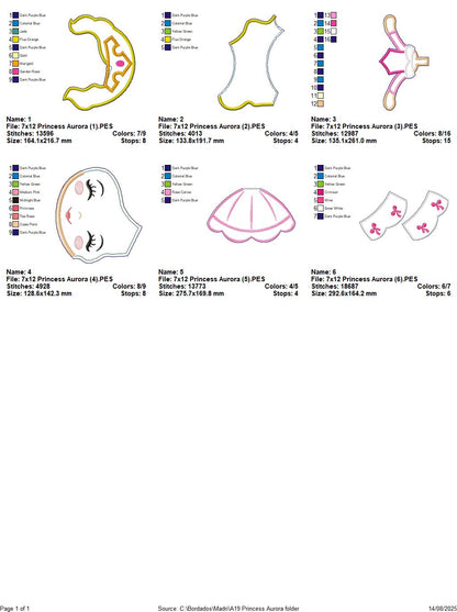 Princess Aurora – ITH Project – Machine Embroidery Design