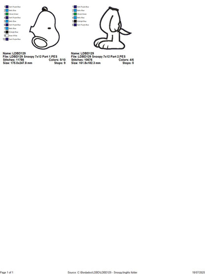 Snoopy – ITH Project – Machine Embroidery Design