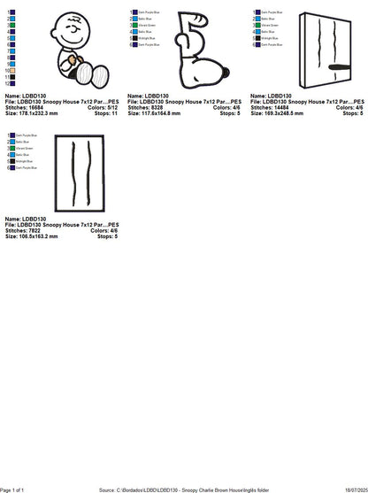 Snoopy and Charlie Brown Doghouse - ITH Project - Machine Embroidery Design