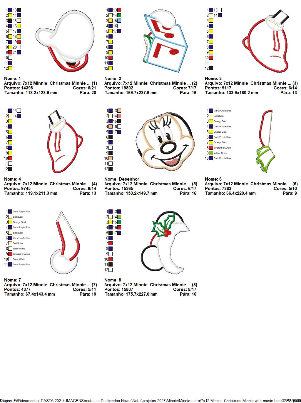 Minnie Christmas with Music Book - ITH Project - Machine Embroidery Design