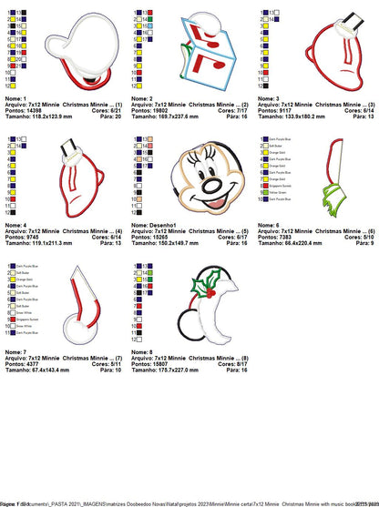 Minnie Christmas with Music Book - ITH Project - Machine Embroidery Design