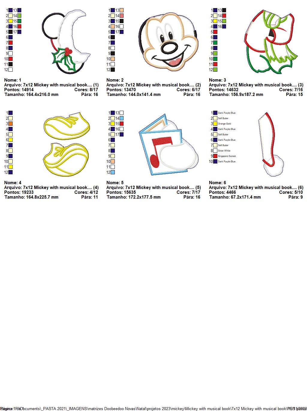 Mickey with Musical Book - ITH Project - Machine Embroidery Design