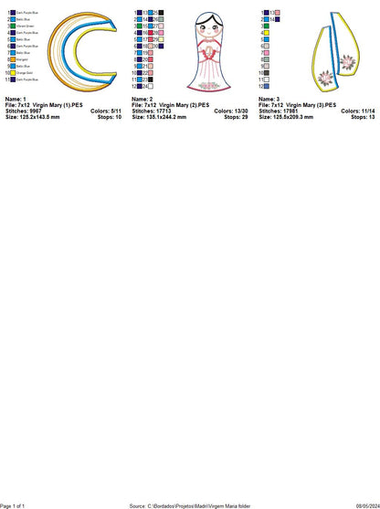 Virgin Mary  - ITH Project - Machine Embroidery Design