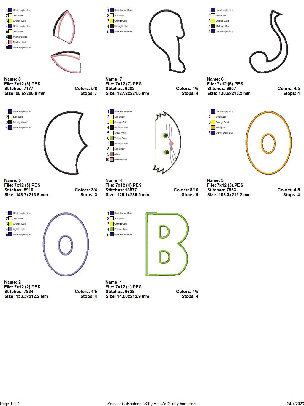 Halloween Kitty Boo - ITH Project - Machine Embroidery Design