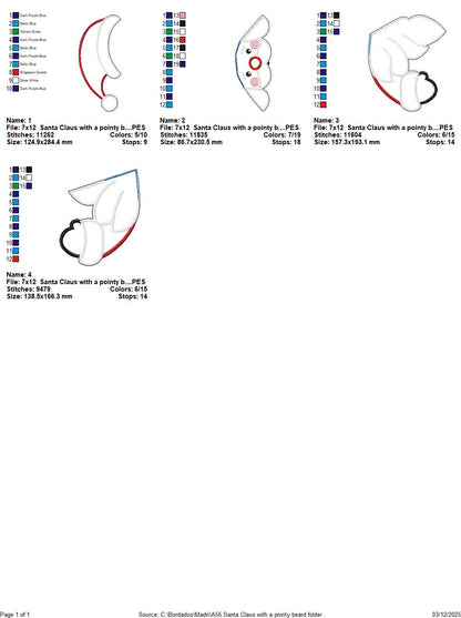 Cute Christmas Santa with a Pointy Beaard – ITH Project – Machine Embroidery Design