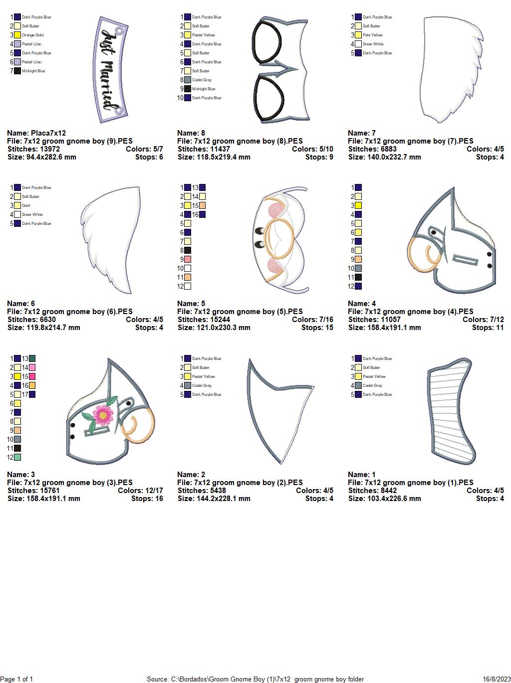 Groom Gnome - ITH Project - Machine Embroidery Design