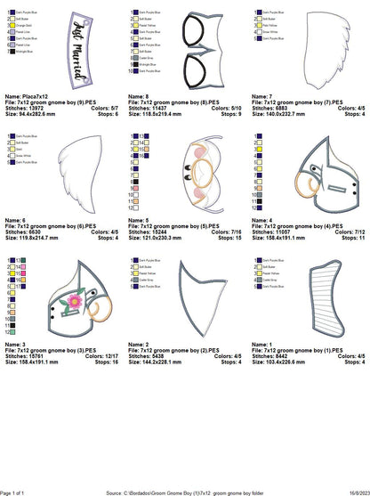 Groom Gnome - ITH Project - Machine Embroidery Design