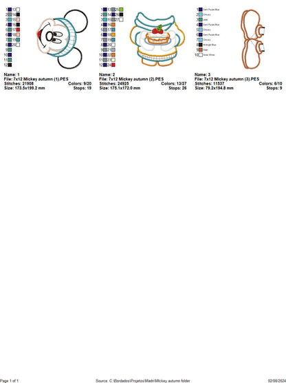 Mickey Autumn - ITH Project - Machine Embroidery Design
