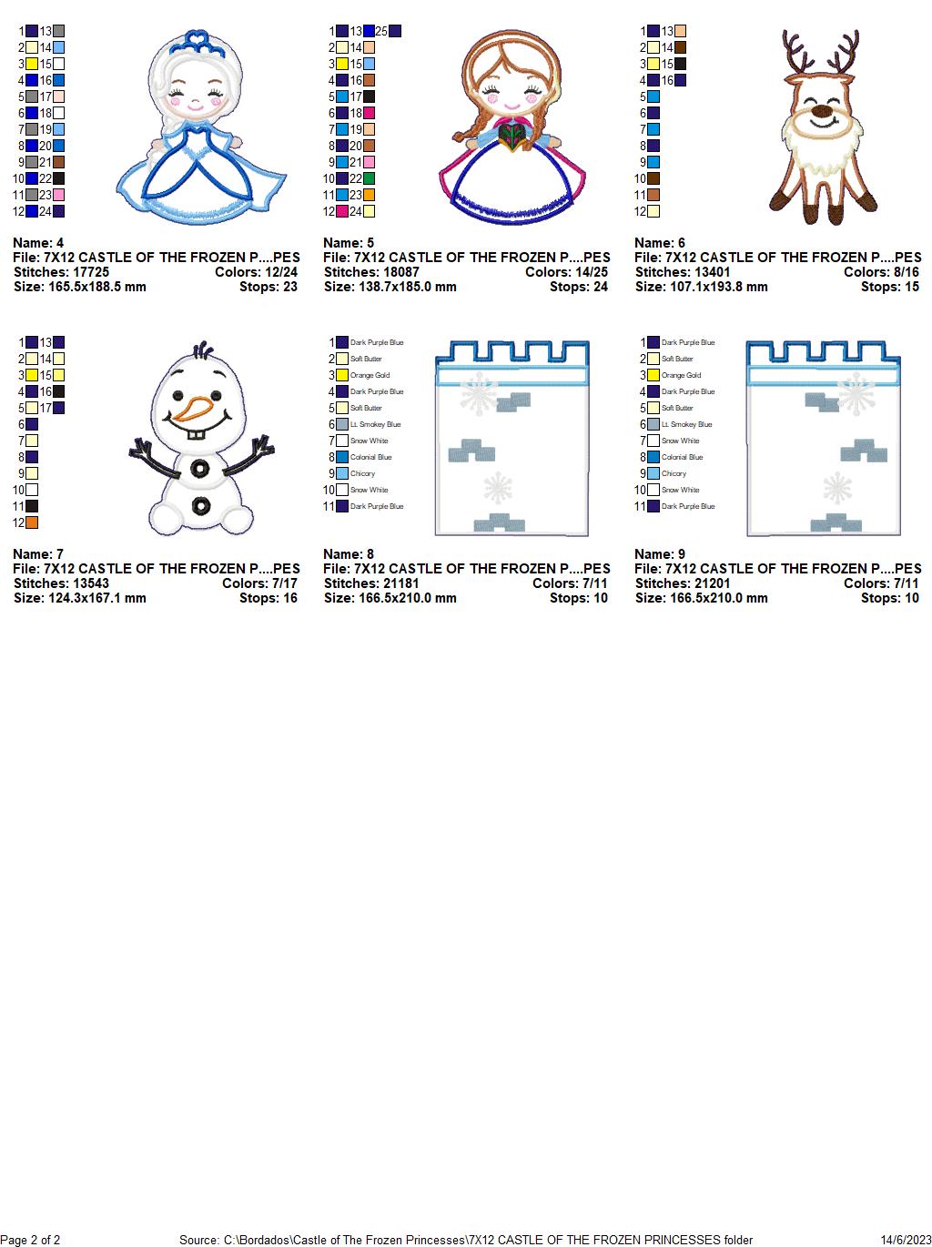 Castle of The Frozen Princesses - ITH Project - Machine Embroidery Design