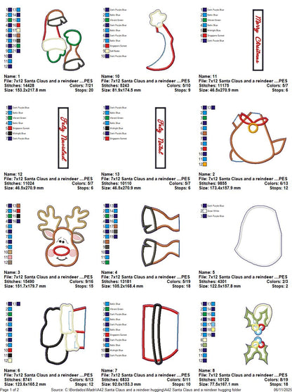 Santa and Reindeer – ITH Project – Machine Embroidery Design