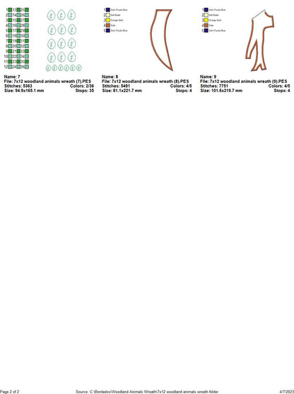Woodland Animals Wreath - ITH Project - Machine Embroidery Design