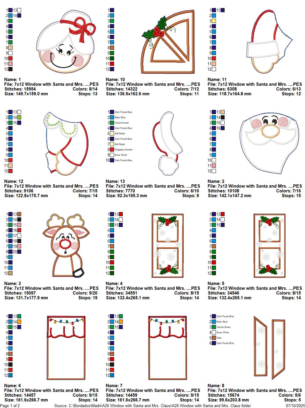🎄 Santa and Mrs. Claus Window – ITH Project – Machine Embroidery Design