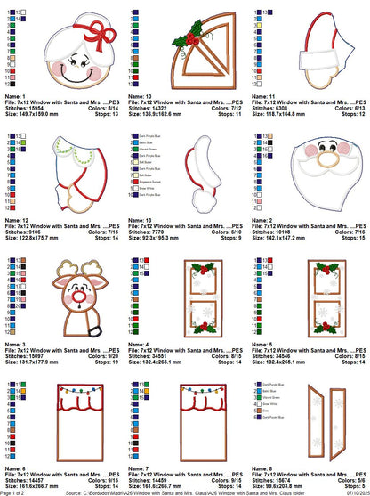 🎄 Santa and Mrs. Claus Window – ITH Project – Machine Embroidery Design