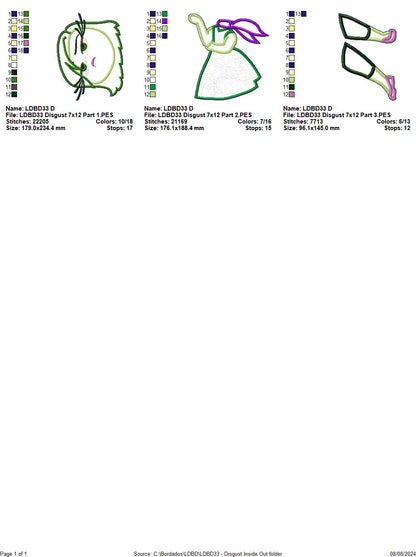 Inside Out Set of 9 Designs - ITH Project - Machine Embroidery Design