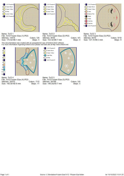 Princess Elsa Frozen Ornament - ITH Project - Machine Embroidery Design