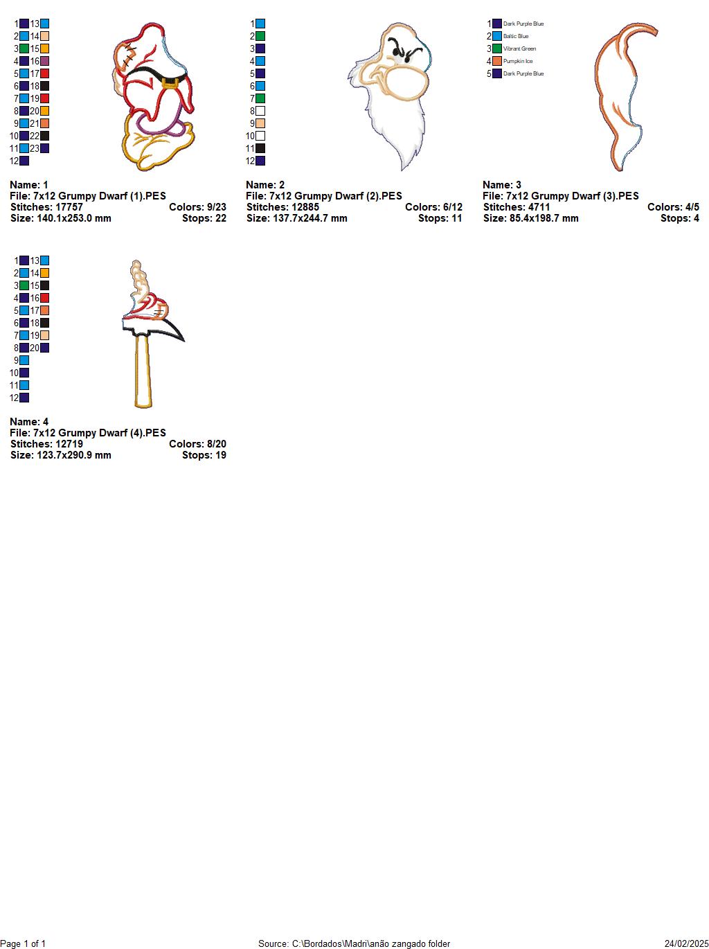 Grumpy Dwarf Ornament - ITH Project - Machine Embroidery Design