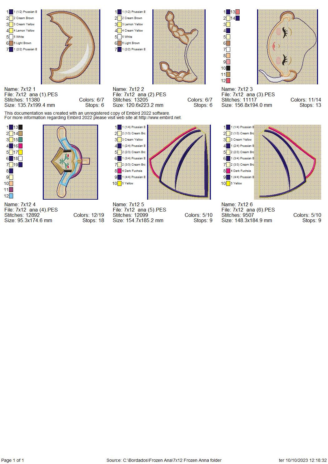 Princess Anna Frozen Ornament - ITH Project - Machine Embroidery Design