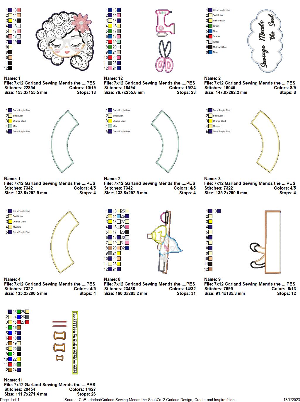 Sewing Mends the Soul Wreath - ITH Project - Machine Embroidery Design