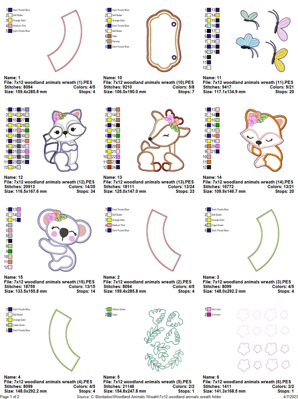 Woodland Animals Wreath - ITH Project - Machine Embroidery Design