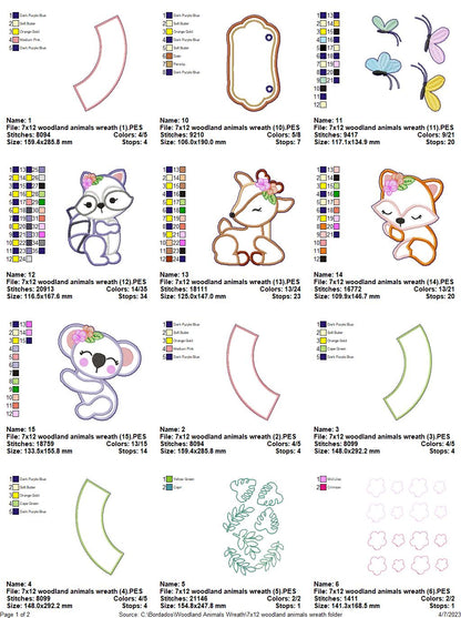 Woodland Animals Wreath - ITH Project - Machine Embroidery Design