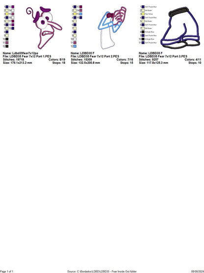 Inside Out Set of 9 Designs - ITH Project - Machine Embroidery Design