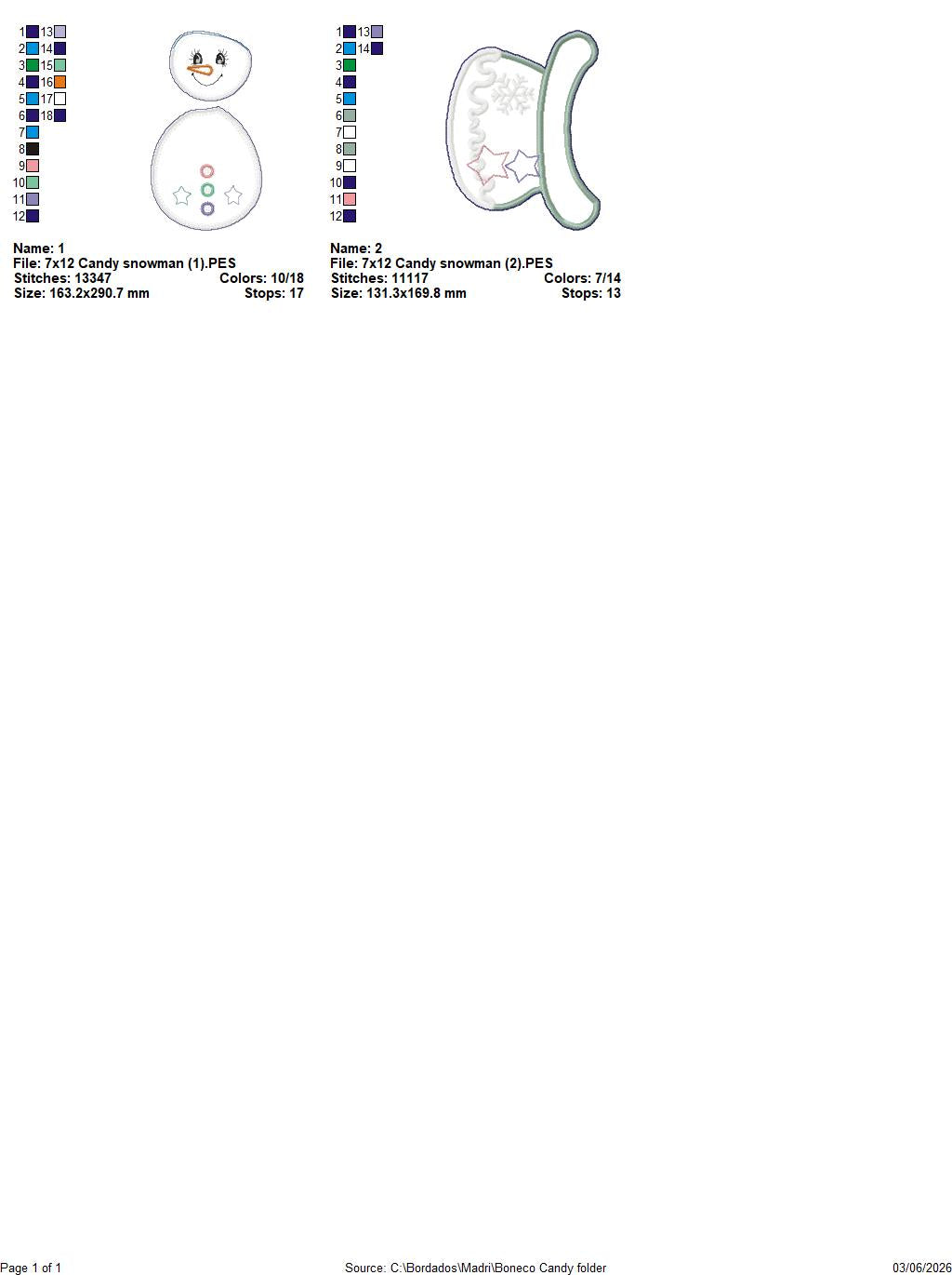 Candy Snowman – ITH Project – Machine Embroidery Design
