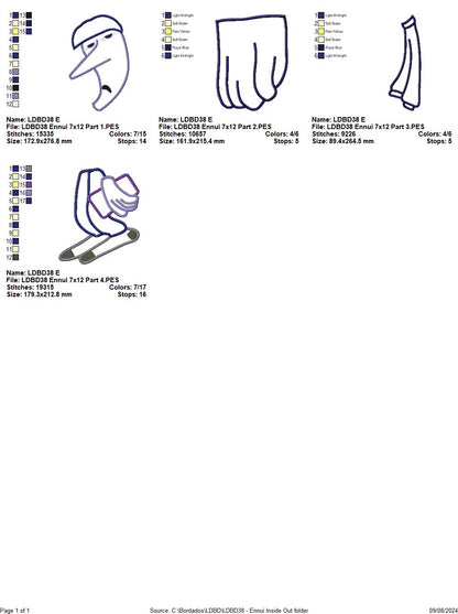 Inside Out Set of 9 Designs - ITH Project - Machine Embroidery Design