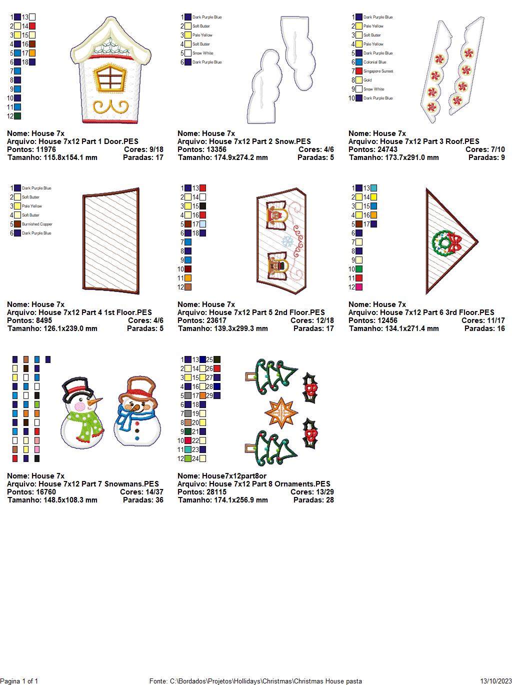 Christmas House Ornament - ITH Project - Machine Embroidery Design