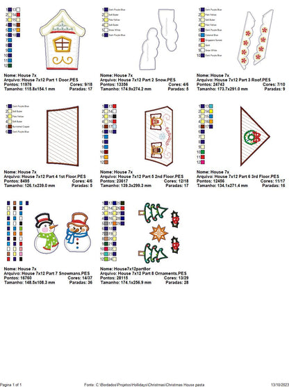 Christmas House Ornament - ITH Project - Machine Embroidery Design