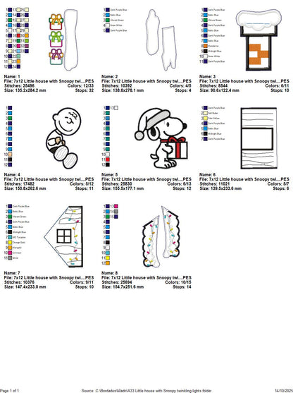 Charlie and Snoopy Christmas Scene – ITH Project – Machine Embroidery Design