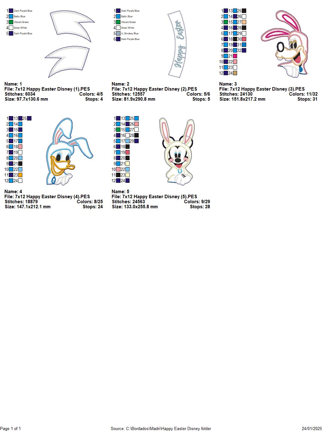 Disney Happy Easter - ITH Project - Machine Embroidery Design