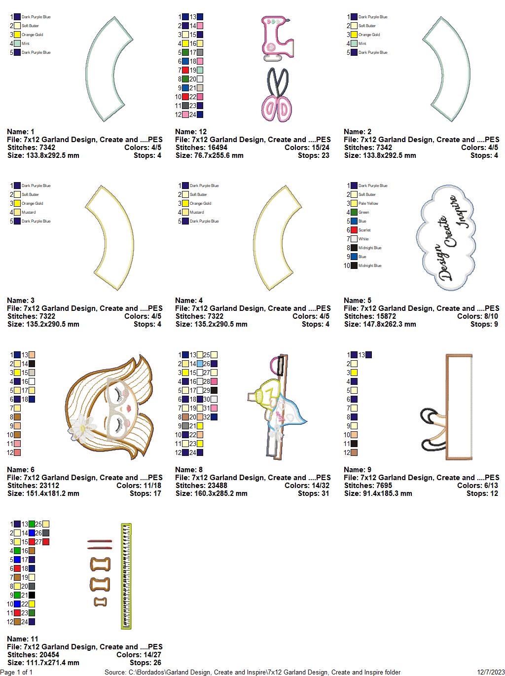 Design, Create and Inspire Wreath - ITH Project - Machine Embroidery Design