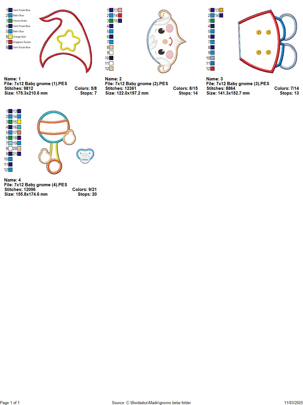 Baby Gnome Ornament - ITH Project - Machine Embroidery Design