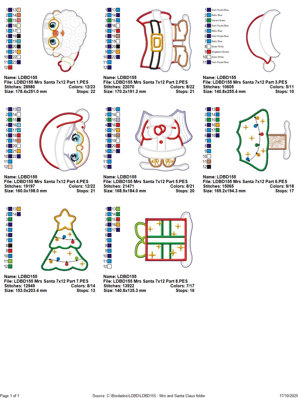 Santa and Mrs. Claus with Christmas Tree – ITH Project – Machine Embroidery Design