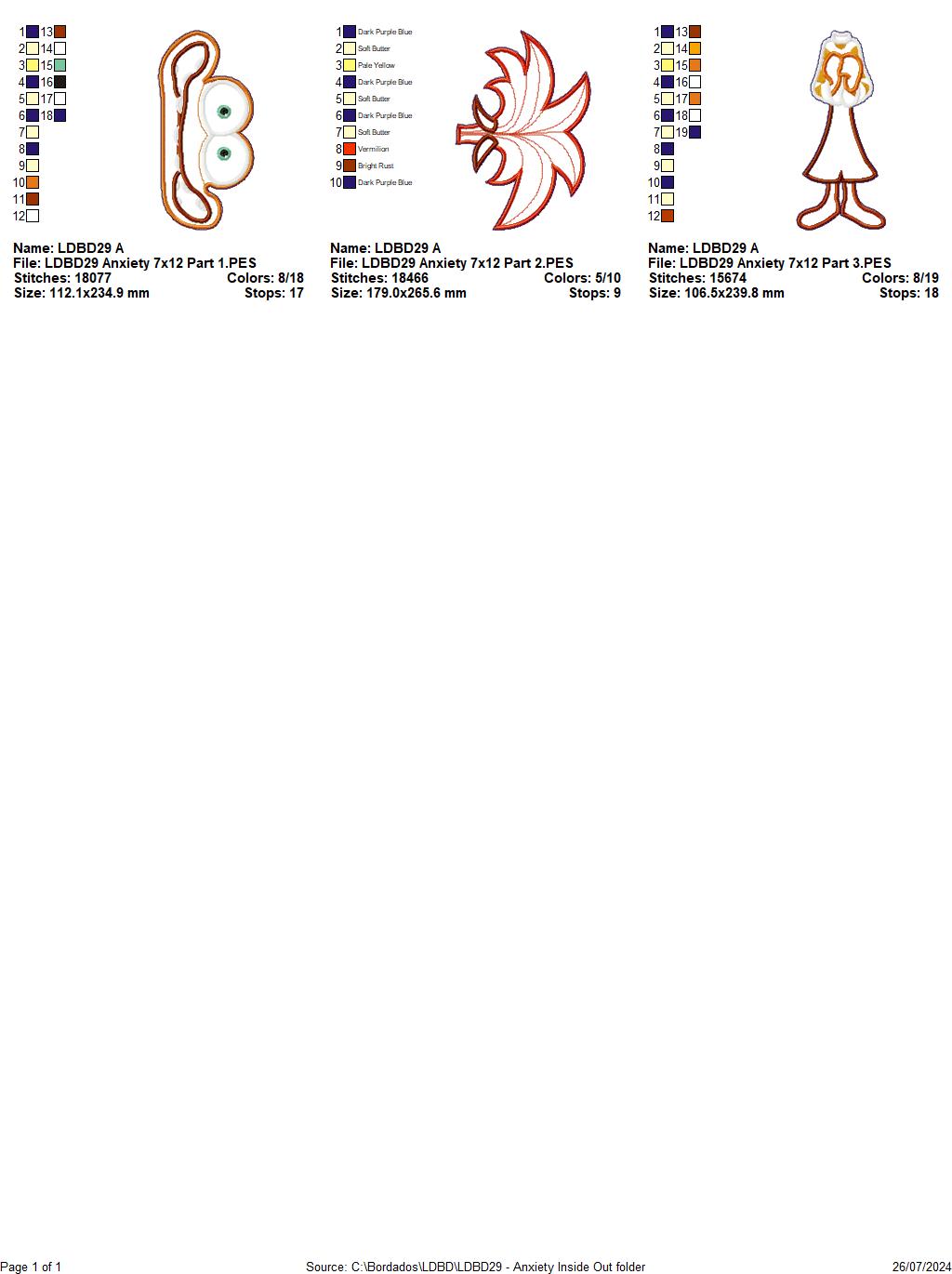 Anxiety Inside Out - ITH Project - Machine Embroidery Design