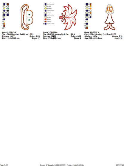 Anxiety Inside Out - ITH Project - Machine Embroidery Design