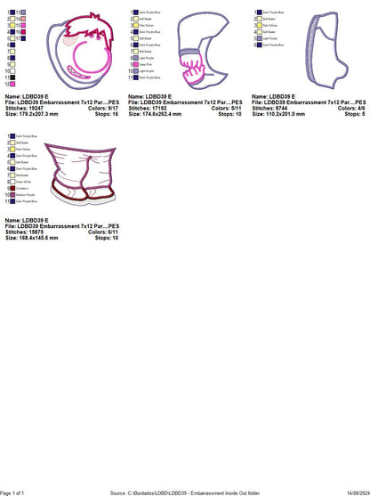 Inside Out Set of 9 Designs - ITH Project - Machine Embroidery Design