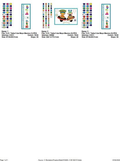 Cinco de Mayo Mexico Hanger - ITH Project - Machine Embroidery Design