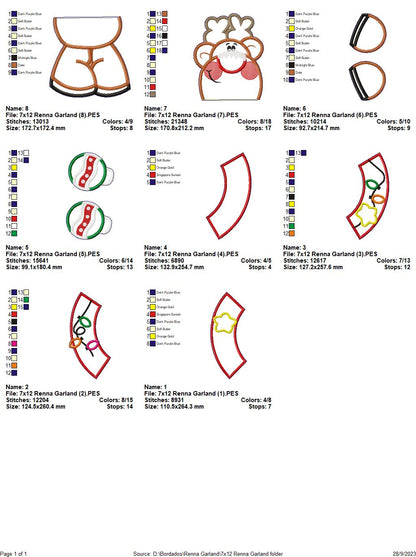 Reindeer Wreath - ITH Project - Machine Embroidery Design