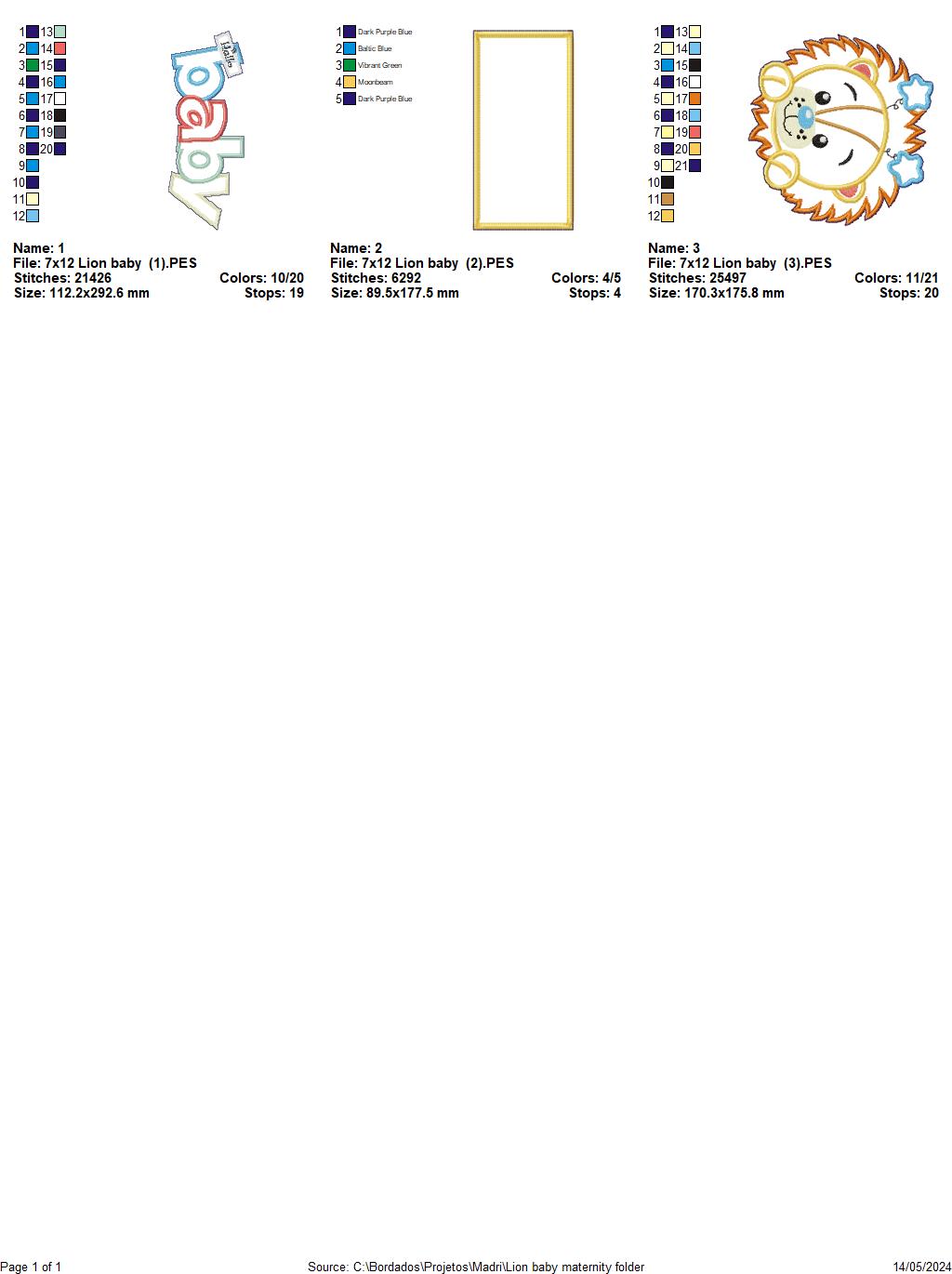 Lion Baby Nursery - ITH Project - Machine Embroidery Design