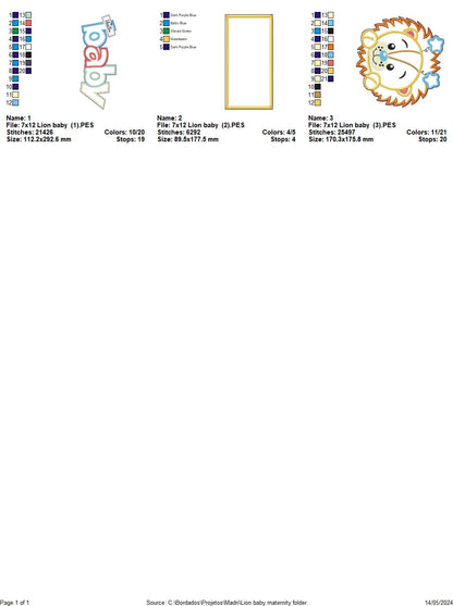 Lion Baby Nursery - ITH Project - Machine Embroidery Design