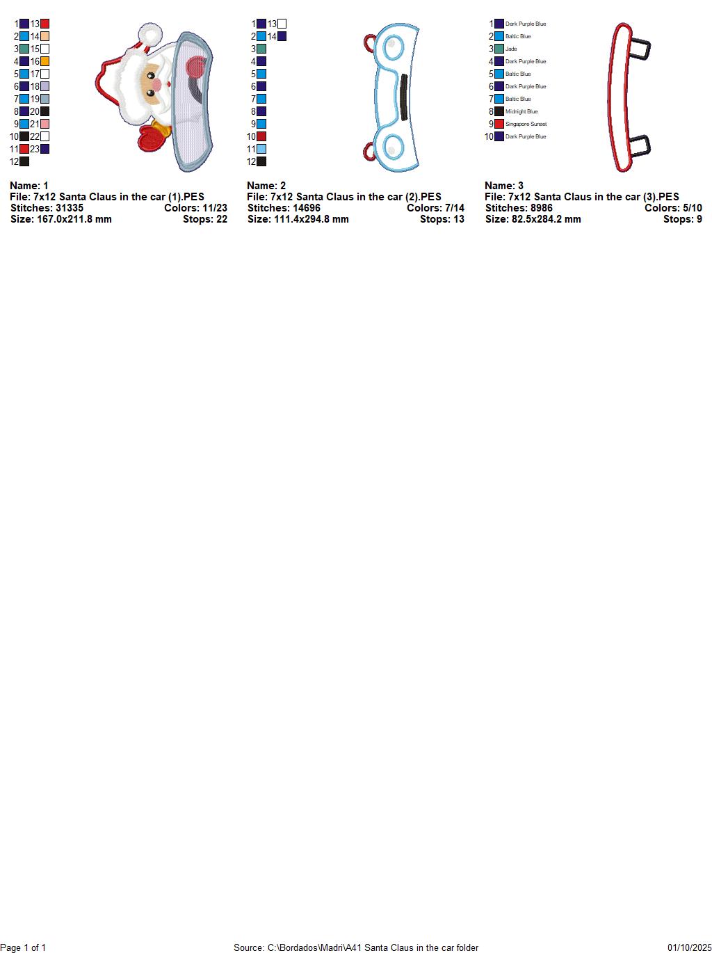 Santa Driving Car – ITH Project – Machine Embroidery Design