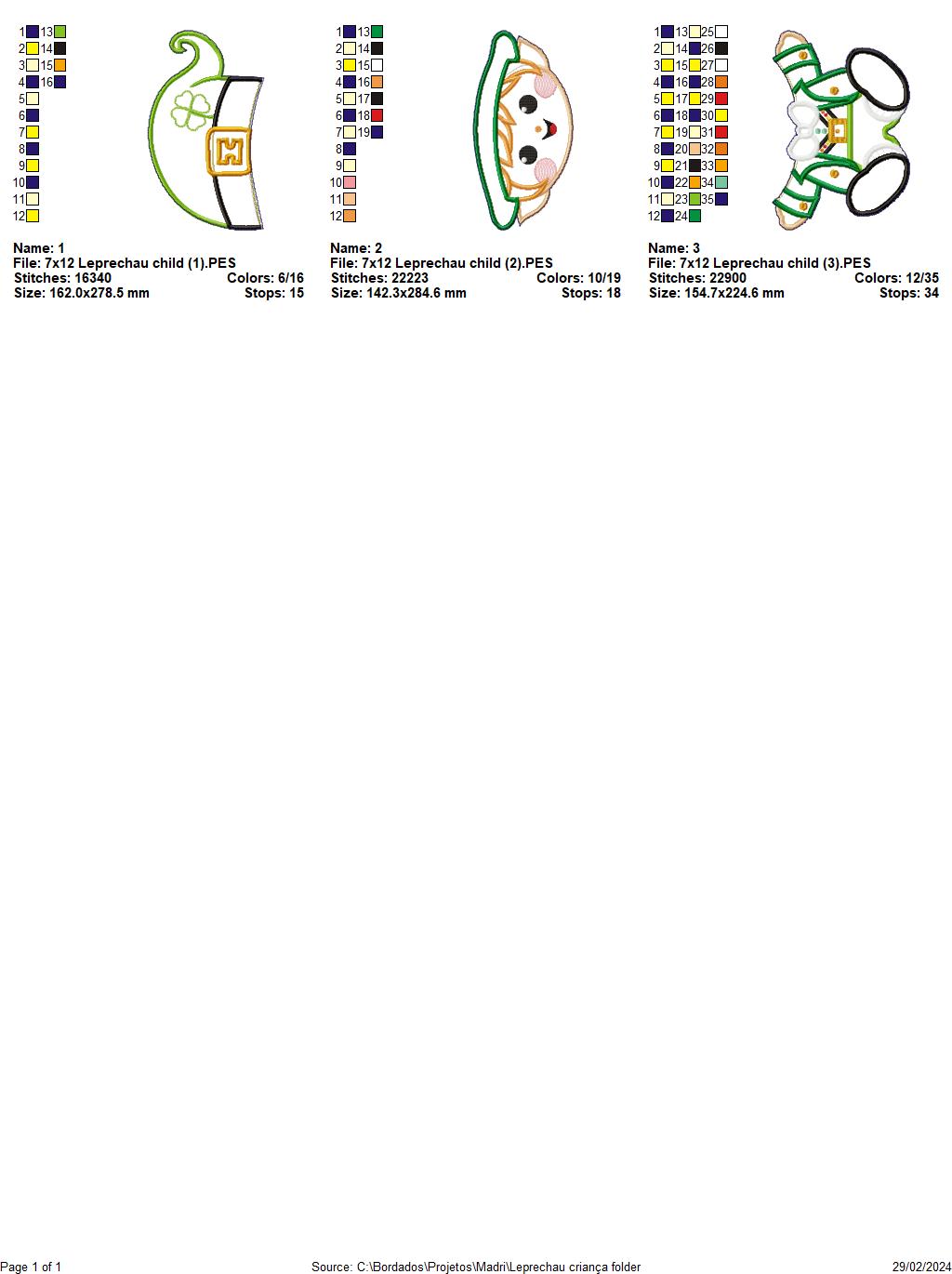 Leprechau Child - ITH Project - Machine Embroidery Design