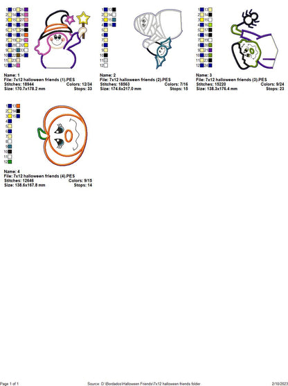 Halloween Friends - ITH Project - Machine Embroidery Design