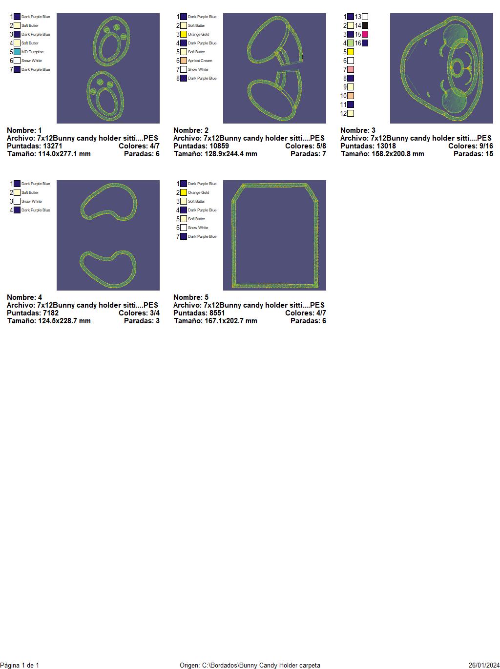Bunny Sitting Candy Holder - ITH Project - Machine Embroidery Design