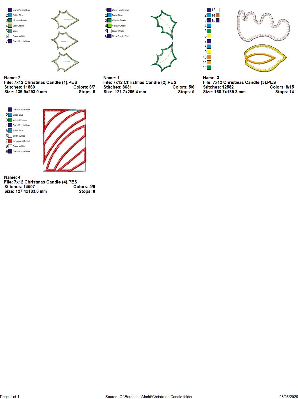 Christmas Candle – ITH Project – Machine Embroidery Design