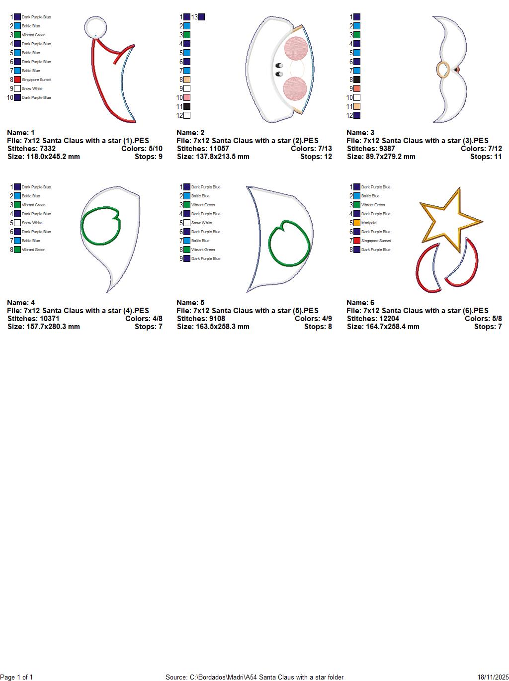 Santa Claus with Star Door Hanger – ITH Project – Machine Embroidery Design